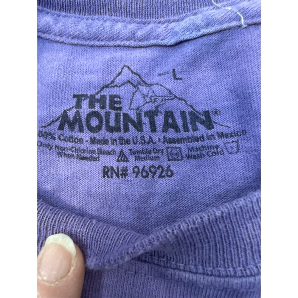 Vintage The Mountain Pocket Mouse w/ Kitten T-Shirt Tie Dye Purple 90s Sz Large - Picture 7 of 16